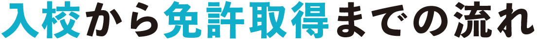 入校から免許取得までの流れ