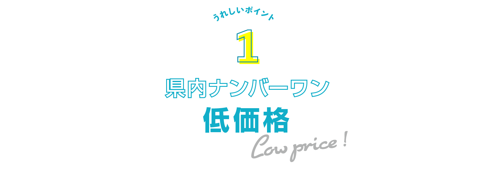 うれしいポイント１：県内ナンバーワン低価格